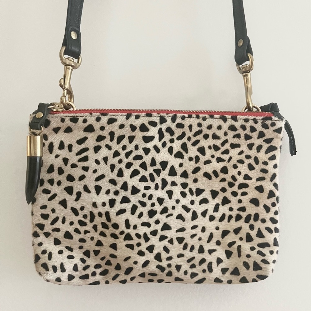Kempton and Co. Nottingham Crossbody Purse Cheetah Leopard Print Fur Three Fold